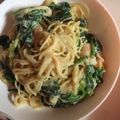 ゆーの一族's cooksnap of when they made 海老とほうれん草のクリームパスタ.