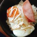 まーく71's cooksnap of when they made 超簡単!ハムエッグ丼.