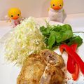 kunyama's cooksnap of when they made 衣が油揚げチーズイン油揚げメンチ(動画有.