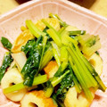 ふわりんぽよりん♪'s cooksnap of when they made かぶの葉とちくわと椎茸の炒め煮びたし.