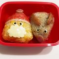 まめ郎's cooksnap of when they made クリスマス★サンタさんおにぎり.