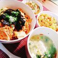 sy＊'s cooksnap of when they made 豆腐キムチ丼♪.