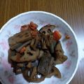 クック00Q0QZ☆'s cooksnap of when they made お弁当★冷めて美味こんにゃくレンコン煮物.
