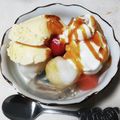 roll21's cooksnap of when they made 抹茶アイスと白玉フルーツのあんみつ.