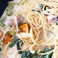 あたむ❤189's cooksnap of when they made 327kcal♡絶品！豆乳みそスープスパ.