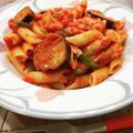 在宅勤務のおじさん's cooksnap of when they made 茄子とベーコンのペンネアラビアータ.