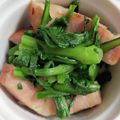 nanahouse1's cooksnap of when they made 春菊とベーコンの麺つゆバター炒め.