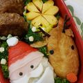 いちご風's cooksnap of when they made クリスマスキャラ弁＊サンタさんおにぎり.