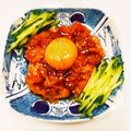 sakuko99's cooksnap of when they made 絶品!!本格サーモンのたたきユッケ.