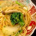 のらむーちょ's cooksnap of when they made シロさんのきのこツナカブの葉の和風パスタ.