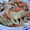 Yuminmama's cooksnap of when they made 鶏むね肉とタケノコのシャキシャキ炒め.