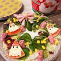 yoshie918's cooksnap of when they made クリスマス＊サンタさん＆スノーマンチーズ.