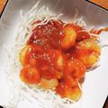 もっちぃ｡'s cooksnap of when they made 揚げ春雨で本格風！炒り卵入りエビチリ.