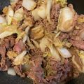 まーちゃんとみーくん's cooksnap of when they made 材料２つ☆牛肉と白菜のすき焼き煮.
