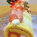 たむ家's cooksnap of when they made どこから切っても！＊丸ごとイチゴロール＊.