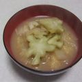 きらり流れ星's cooksnap of when they made ブロッコリーの茎とベーコンのお味噌汁.