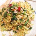 ハント☆'s cooksnap of when they made 挽肉と高菜の醤油焼きそば.