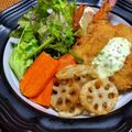 お料理ニャロメ's cooksnap of when they made 野菜素揚げをメインディッシュに盛り付ける.
