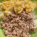 よりさく♡'s cooksnap of when they made 【レンジで簡単主食】卵と鶏の2色そぼろ丼.