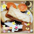 海理ママ's cooksnap of when they made 朝の簡単ホットサンド◆ハム&チーズ◆.