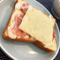 あまのぽむ's cooksnap of when they made 生ハムチーズのせトースト.