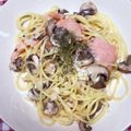 ティムル's cooksnap of when they made スモークサーモン＆マッシュルームパスタ♬.