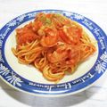 ＠迷子＠'s cooksnap of when they made 海老のトマトクリームパスタ.