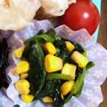リポたん's cooksnap of when they made お弁当★ほうれん草とコーンのバター麺つゆ.