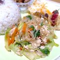 YUH♡ママ's cooksnap of when they made 春雨と鶏ひき肉の炒めあんかけ.