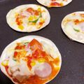 w3w花音's cooksnap of when they made 餃子の皮ピザ　ホットプレートの温度設定.