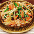 aisou's cooksnap of when they made 孤独のグルメ再現！もやしと肉のピリ辛炒め.