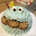 柚桃太郎's cooksnap of when they made クッキーモンスターのキャラケーキ♫.
