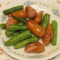 youtapapa's cooksnap of when they made シンプル☆インゲンとソーセージの炒めもの.