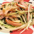 ふたごママちゃん's cooksnap of when they made 水菜とハムの にんにく炒め♬.