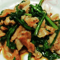 まぶたん's cooksnap of when they made 春菊と豚バラの中華風！青菜炒め.