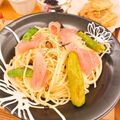 のんちごはん♡'s cooksnap of when they made ［簡単］万願寺唐辛子と生ハムのパスタ.