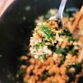 forksgreen's cooksnap of when they made 大根葉と挽き肉のそぼろあんかけうどん♪.