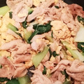 tsuyochan's cooksnap of when they made 簡単に♪豚肉と小松菜の卵とじ炒め.
