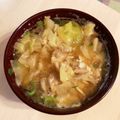 caruga's cooksnap of when they made サバ缶舞茸味噌汁.