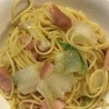 クックUAN2G5☆'s cooksnap of when they made 焦がし香る白菜とソーセージのオイルパスタ.