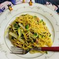 ankotetu's cooksnap of when they made 行者にんにくでニラ玉風和風スパゲティ.