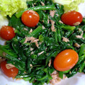 ＹＡＥＲ's cooksnap of when they made ほうれん草とトマトとツナのサラダ.