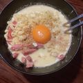 aami♪'s cooksnap of when they made カルボナーララーメンカルボナーラリゾット.