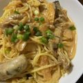 vsatov's cooksnap of when they made 牡蠣とキムチのクリームパスタ.