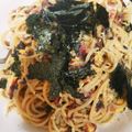 クックCNZGFQ☆'s cooksnap of when they made 麺つゆ梅マヨパスタ.