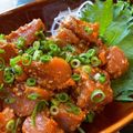 ♪きっとんとん♪'s cooksnap of when they made 簡単おつまみ♪旨辛食べラー漬けマグロ.