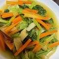 ぷーとんR's cooksnap of when they made 生姜風味の小松菜とにんじんの煮浸し.