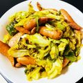 J_son's cooksnap of when they made ウインナーとキャベツの味噌バター炒め.