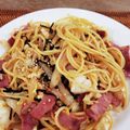 Nat728's cooksnap of when they made ☆キャベツ塩昆布ベーコンの和風パスタ☆.