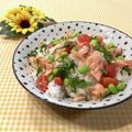 toraちゃん♪'s cooksnap of when they made ✾焼き鮭と野菜のサラダ感覚の混ぜ寿司✾.